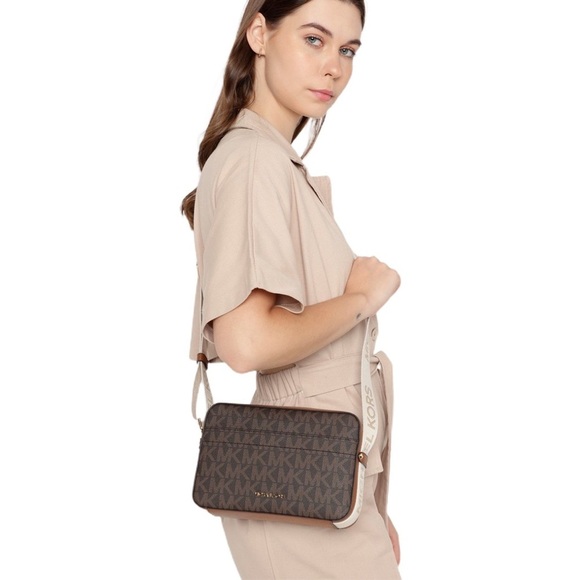 MICHAEL KORS| Brown Luggage MAEVE Monogram Medium Leather Cross Body Bag - Picture 2 of 5